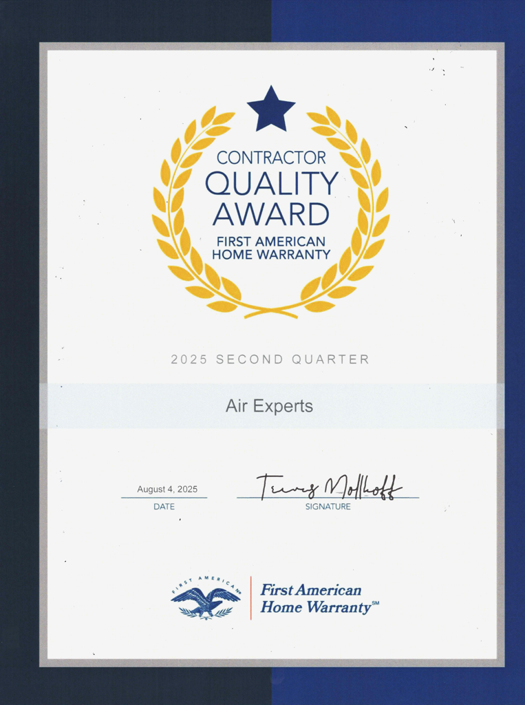 First American Home Warranty, Quality Contractor Award, 2025 Second Quarter